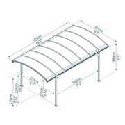 PALRAM - CANOPIA VITORIA 5000 HLINÍKOVÝ PŘÍSTŘEŠEK S OBLOUKOVOU STŘECHOU - PŘÍSTŘEŠKY VCHODOVÉ, PRO AUTA - DŮM A DOMÁCNOST, ELEKTRO..