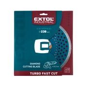 EXTOL INDUSTRIAL KOTOUČ DIAMANTOVÝ ŘEZNÝ, TURBO FAST CUT, SUCHÉ I MOKRÉ ŘEZÁNÍ, O 230X22,2X2,8MM, 8703055 - DIA KOTOUČ 230 MM - PŘÍSLUŠENSTVÍ