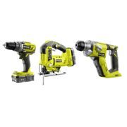 RYOBI R18DDJSSDS-220S 18V SADA RCD1802 + R18JS + R18SDS + 2X BATERIE 2 AH + TAŠKA - ZNAČKA RYOBI - ELEKTRICKÉ NÁŘADÍ