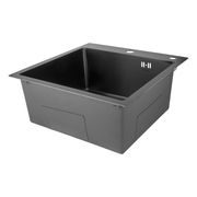 NEREZOVÝ DŘEZ MIXXUS MH5050 DECOR GRAPHITE SE SIFONEM, GRAFITOVÝ | MH5050 DECOR GRAPHITE MIXXUS - DŘEZY - SANITA