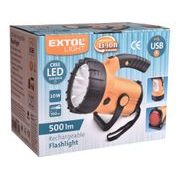 EXTOL LIGHT SVÍTILNA 500LM CREE XML S BOČNÍM SVĚTLEM 300LM, NABÍJECÍ, CREE XML 10W LED, COB 3W, 43129 - KAPESNÍ SVÍTILNY A ČELOVKY - SVÍTIDLA