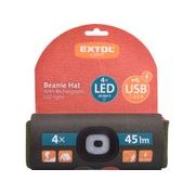 EXTOL LIGHT ČEPICE S ČELOVKOU 4X45LM, USB NABÍJENÍ, FLUORESCENTNÍ ORANŽOVÁ/KHAKI ZELENÁ, OBOUSTRANNÁ, UNIVERZÁLNÍ VELIKOST, 100% ACRYL, 43460 - ČEPICE, KŠILTOVKY, PONOŽKY A JINÉ - PŘÍSLUŠENSTVÍ