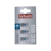 FORTUM HROT KŘÍŽOVÝ POZIDRIV, SADA 3KS, PZ 1X25MM, S2, 4741301 - STANDARDNÍ BITY PZ - PŘÍSLUŠENSTVÍ