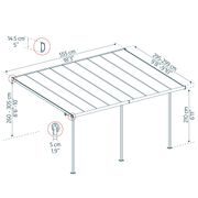 PALRAM - CANOPIA CAPRI 5400 ANTRACIT 3 X 5,46 HLINÍKOVÁ (MONTOVANÁ) PERGOLA - PERGOLY - DŮM A DOMÁCNOST, ELEKTRO..