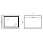 KOUPELNOVÉ ZRCADLO S LED OSVĚTLENÍM, PROTIZAMLŽOVACÍ FUNKCÍ A REGULACÍ JASU, MR08-80×60-REVERSE TALL | MR08-80×60-REVERSE TALL PROCRAFT - ZRCADLA - SANITA