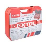 EXTOL PREMIUM HLAVICE NÁSTRČNÉ, SADA 75KS, 1/4", 1/2", 8818321 - GOLA SADY - RUČNÍ NÁŘADÍ