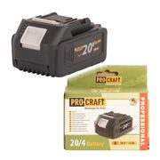 BATERIE AKUMULÁTOROVÁ 20V LI-ION, 4000MAH PROCRAFT 20/4 | 20/4 PROCRAFT - PŘÍSLUŠENSTVÍ PROCRAFT{% if kategorie.adresa_nazvy[0] != zbozi.kategorie.nazev %} - NÁHRADNÍ DÍLY{% endif %}