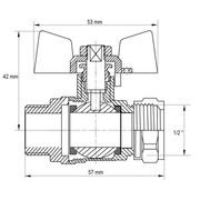 KULOVÝ KOHOUT SE SVĚRNÝM ŠROUBENÍM, MOTÝL, ČERVENÝ, KR.352 Ø16×1/2"F | KR.352 Ø16×1/2"F PROCRAFT - PŘÍSLUŠENSTVÍ (KOHOUTY, ŠROUBENÍ,...) - SANITA
