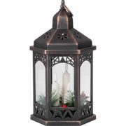 LUCERNA MAGICHOME MOROCCO ČERNÁ, LED, 3XAAA, ČASOVAČ, 18X15X32CM /SL8091472X/ - VÁNOČNÍ DEKORACE - DŮM A DOMÁCNOST, ELEKTRO..