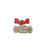 KULOVÝ KOHOUT SE SVĚRNÝM ŠROUBENÍM, MOTÝL, ČERVENÝ, KR.353 Ø16×Ø16 | KR.353 Ø16×Ø16 PROCRAFT - PŘÍSLUŠENSTVÍ (KOHOUTY, ŠROUBENÍ,...) - SANITA