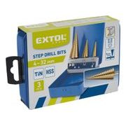 EXTOL CRAFT VRTÁKY STUPŇOVITÉ, SADA 3KS, O 4-12/1MM, O 4-20/2MM, O 4-32/2MM, HSS, 20090 - STUPŇOVITÉ VRTÁKY - PŘÍSLUŠENSTVÍ