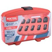 EXTOL PREMIUM HLAVICE NÁSTRČNÉ RÁZOVÉ 1/2", SADA 10KS, 9-27MM, CRMOV, 8818131 - RÁZOVÉ HLAVICE - RUČNÍ NÁŘADÍ