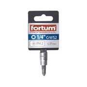 FORTUM HLAVICE ZÁSTRČNÁ 1/4" HROT KŘÍŽOVÝ, PH 2, L 37MM, 4701812 - ZÁSTRČNÉ HLAVICE - RUČNÍ NÁŘADÍ