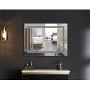 KOUPELNOVÉ ZRCADLO S LED OSVĚTLENÍM, PROTIZAMLŽOVACÍ FUNKCÍ, REGULACÍ JASU A HODINKAMI, MR02-100×80 | MR02-100×80 WARM PROCRAFT - ZRCADLA - SANITA