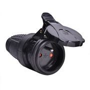 ZÁSUVKA GUMOVÁ, DO VLHKA, PŘÍMÁ, IP44, ČERNÁ - ZÁSUVKY 230V - DŮM A DOMÁCNOST, ELEKTRO..