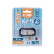 EXTOL LIGHT ČELOVKA 130LM CREE XPG, USB NABÍJENÍ, DOSVIT 40M, 5W CREE XPG LED, 43181 - LED SVĚTLA - SVÍTIDLA