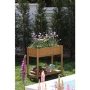 ZÁHON VYVÝŠENÝ 89X33X76CM, DŘEVO, S POLICÍ - VYVÝŠENÉ ZÁHONY - ZAHRADA