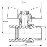 KULOVÝ KOHOUT MOTÝL, ČERVENÝ, KR.218 1"FM | KR.218 1"FM PROCRAFT - PŘÍSLUŠENSTVÍ (KOHOUTY, ŠROUBENÍ,...) - SANITA