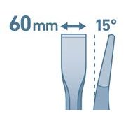 EXTOL PREMIUM SEKÁČ PLOCHÝ SDS PLUS LOMENÝ 15°, 250X14MM, ŠÍŘKA OSTŘÍ 60MM, 8801511 - SEKÁČE SDS PLUS - PŘÍSLUŠENSTVÍ