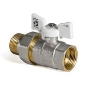KULOVÝ KOHOUT SE ŠROUBENÍM, PŘÍMÝ, MOTÝL, BÍLÝ, KR.227.W 1"FM | KR.227.W 1"FM PROCRAFT - PŘÍSLUŠENSTVÍ (KOHOUTY, ŠROUBENÍ,...) - SANITA