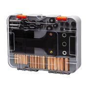 SADA PRO STOLAŘE NA VRTANÍ OTVORŮ PRO KOLÍKOVÉ SPOJE, 83KS - SPOJOVÁK - PŘÍSLUŠENSTVÍ