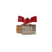 KULOVÝ KOHOUT MOTÝL, ČERVENÝ, KR.218 1"FM | KR.218 1"FM PROCRAFT - PŘÍSLUŠENSTVÍ (KOHOUTY, ŠROUBENÍ,...) - SANITA