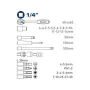 FORTUM HLAVICE NÁSTRČNÉ A ZÁSTRČNÉ, SADA 31KS, 1/4", 4700003 - GOLA SADY - RUČNÍ NÁŘADÍ