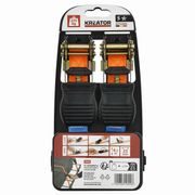 KREATOR KRTH40806 UPÍNACÍ POPRUH RÁČNOVÝ S HÁKY 225KG / 4,5M (SADA 2KS) HIGH QUALITY - UPÍNACÍ PÁSY (KURTNY) A GUMY - DÍLNA A GARÁŽ
