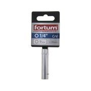 FORTUM HLAVICE NÁSTRČNÁ PRODLOUŽENA 1/4", 9MM, L 50MM, 4701522 - NÁSTRČNÉ HLAVICE, OŘECHY - RUČNÍ NÁŘADÍ