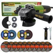 BRUSKA ÚHLOVÁ PROCRAFT PW1050 + 10X ŘEZNÝ KOTOUČ, 2X LAMELOVÝ KOTOUČ | SPW1050 PROCRAFT - ÚHLOVÁ BRUSKA 125 MM{% if kategorie.adresa_nazvy[0] != zbozi.kategorie.nazev %} - ELEKTRICKÉ NÁŘADÍ{% endif %}