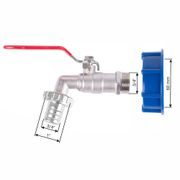 SADA, VENTIL 1" + PLASTOVÁ REDUKCE 60MM + VÝPUSŤ 3/4", NA IBC NÁDRŽ - ZAHRADNÍ KOHOUTKY - ZAHRADA