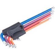 EXTOL PREMIUM L-KLÍČE TORX PRODLOUŽENÉ BAREVNÉ, SADA 9KS, S KULIČKOU, T10-50, S2, 8819416 - L - KLÍČE - RUČNÍ NÁŘADÍ