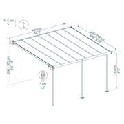 PALRAM - CANOPIA CAPRI 4200 ANTRACIT 3 X 4,25 HLINÍKOVÁ (MONTOVANÁ) PERGOLA - PERGOLY - DŮM A DOMÁCNOST, ELEKTRO..