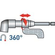 EXTOL CRAFT ÚHLOVÝ NÁSTAVEC/DRŽÁK HROTŮ DO VRTAČKY, 1/4"X140MM (105°) S MAGNETEM, 919407 - ÚHLOVÝ NÁDSTAVEC - SKLÍČIDLO - PŘÍSLUŠENSTVÍ