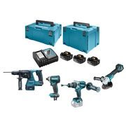 MAKITA DLX4104TJ1 - AKU SADA DGA513+DHR243+DHP481+DTD153 LI-ION LXT 18V/5,0AH - LI-ION 18V - MAKITA-SHOP