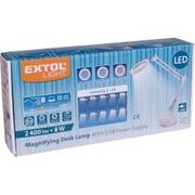 EXTOL LIGHT LAMPA STOLNÍ S LUPOU, USB NAPÁJENÍ, BÍLÁ, 2400LM, 3 BARVY SVĚTLA, 5X ZVĚTŠENÍ, 43161 - LED SVĚTLA - SVÍTIDLA
