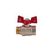 KULOVÝ KOHOUT MOTÝL, ČERVENÝ, KR.218 3/4"FM | KR.218 3/4"FM PROCRAFT - PŘÍSLUŠENSTVÍ (KOHOUTY, ŠROUBENÍ,...) - SANITA