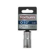 FORTUM HLAVICE NÁSTRČNÁ 1/2", 15MM, L 38MM, 4700415 - NÁSTRČNÉ HLAVICE, OŘECHY - RUČNÍ NÁŘADÍ