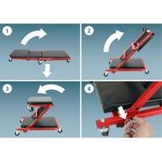 EXTOL PREMIUM LEHÁTKO/SEDÁK 2V1, MONTÁŽNÍ POJÍZDNÉ, ROZLOŽENO 91X41X12CM, AŽ 150/120KG, 8863302 - MONTÁŽNÍ LÉHATKA, SEDÁTKA - DÍLNA A GARÁŽ