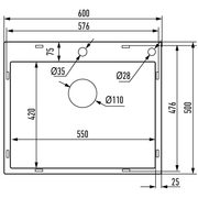 NEREZOVÝ DŘEZ MIXXUS MH6050 GRAPHITE SE SIFONEM, GRAFITOVÝ | MH6050 GRAPHITE MIXXUS - DŘEZY - SANITA