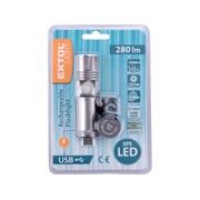 EXTOL LIGHT SVÍTILNA 280LM, ZOOM, USB NABÍJENÍ, XPE LED, 43141 - KAPESNÍ SVÍTILNY A ČELOVKY - SVÍTIDLA
