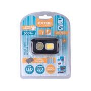 EXTOL LIGHT ČELOVKA 500LM, DUAL POWER - LI-ION NEBO AAA, USB NABÍJENÍ, S IR ČIDLEM, OSRAM LED+COB LED, 43185 - KAPESNÍ SVÍTILNY A ČELOVKY - SVÍTIDLA