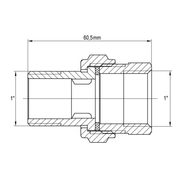 ŠROUBENÍ, PŘÍMÉ, PLOCHÉ TĚSNĚNÍ, KR.343 1" | KR.343 1" PROCRAFT - PŘÍSLUŠENSTVÍ (KOHOUTY, ŠROUBENÍ,...) - SANITA