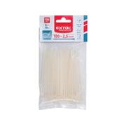 EXTOL PREMIUM PÁSKY STAHOVACÍ NA KABELY BÍLÉ, 100X2,5MM, 100KS, NYLON PA66, 8856102 - STAHOVACÍ PÁSKY, ZDRHY - DÍLNA A GARÁŽ