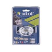 EXTOL CRAFT ČELOVKA 8 + 2 LED DIOD, 8862100 - KAPESNÍ SVÍTILNY A ČELOVKY - SVÍTIDLA