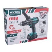 EXTOL INDUSTRIAL BLMD-221JS VRTACÍ ŠROUBOVÁK AKU S PŘÍKLEPEM SHARE20V, BRUSHLESS, 20V LI-ION, 2AH, 8791802 - PŘÍKLEPOVÝ ŠROUBOVÁK 18V - 20V - AKU NÁŘADÍ
