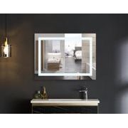 KOUPELNOVÉ ZRCADLO S LED OSVĚTLENÍM, PROTIZAMLŽOVACÍ FUNKCÍ, REGULACÍ JASU A HODINKAMI, MR02-100×80 | MR02-100×80 WARM PROCRAFT - ZRCADLA - SANITA