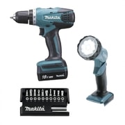 MAKITA DF457DWLX1 - AKU VRTACÍ ŠROUBOVÁK S LAMPOU A PŘÍSLUŠENSTVÍM LI-ION 18V/1,5AH G - AKU ŠROUBOVÁK 18V - 20V - AKU NÁŘADÍ