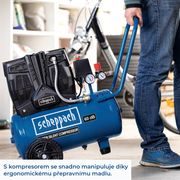 SCHEPPACH HC 25 SI TICHÝ BEZOLEJOVÝ DVOUVÁLCOVÝ KOMPRESOR 24 L - BEZOLEJOVÉ KOMPRESORY - PNEU NÁŘADÍ
