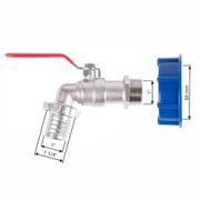 SADA, VENTIL 1 1/4" + PLASTOVÁ REDUKCE 60MM + VÝPUSŤ 1", NA IBC NÁDRŽ - ZAHRADNÍ KOHOUTKY - ZAHRADA